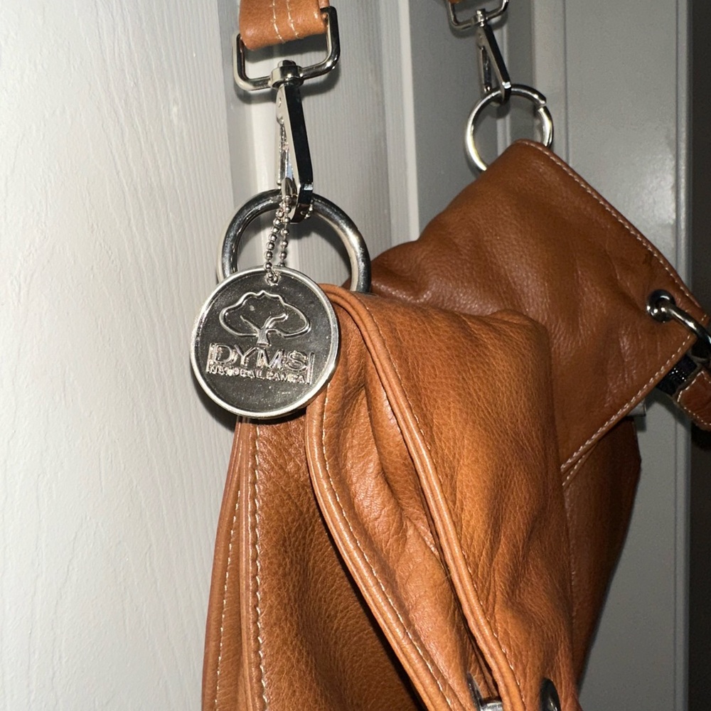 Stylish Brown Leather Crossbody Bag DYMS Natural Pampa Leather - Picture 2 of 5